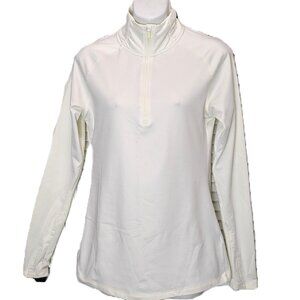 Layer 8 Ivory 1/4 Zip Athletic Pullover Fleece lined Long sleeve Medium